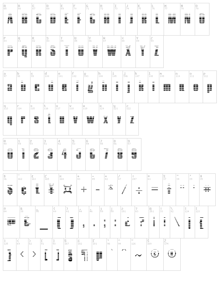 Hostil font map
